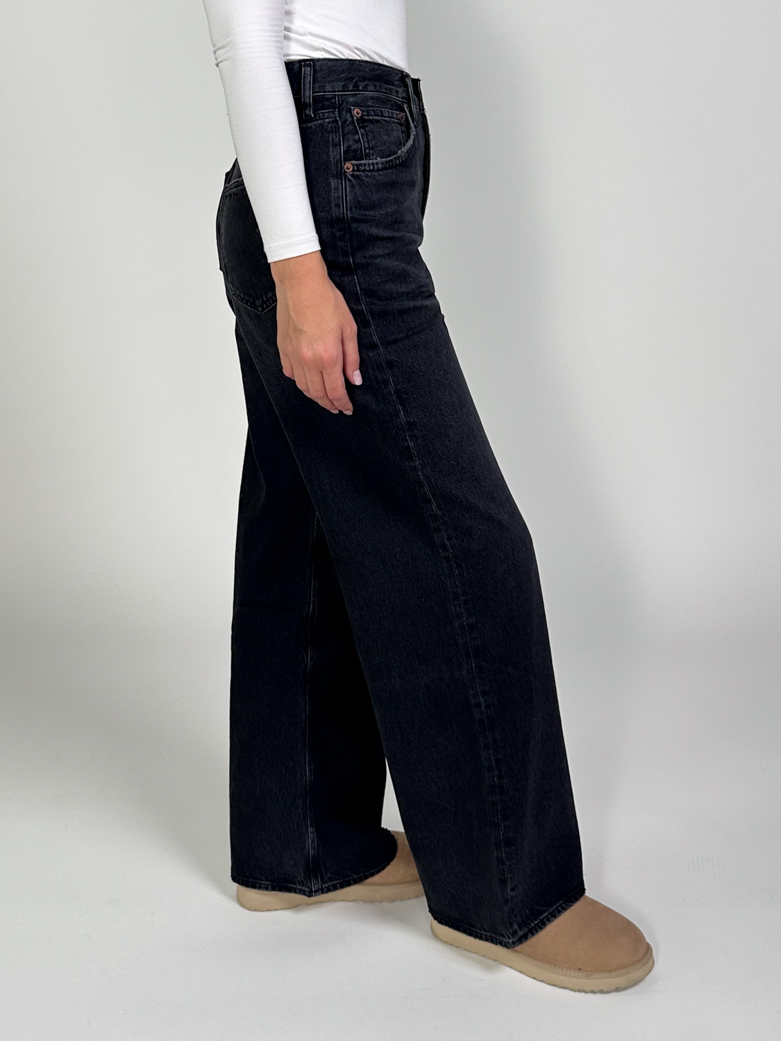 Agolde Dame  – Wide-Leg-Jeans    dunkelgrau 26