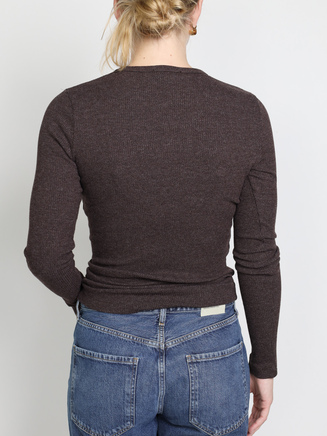 Agolde Delphi – rib knit sweater  brown XS