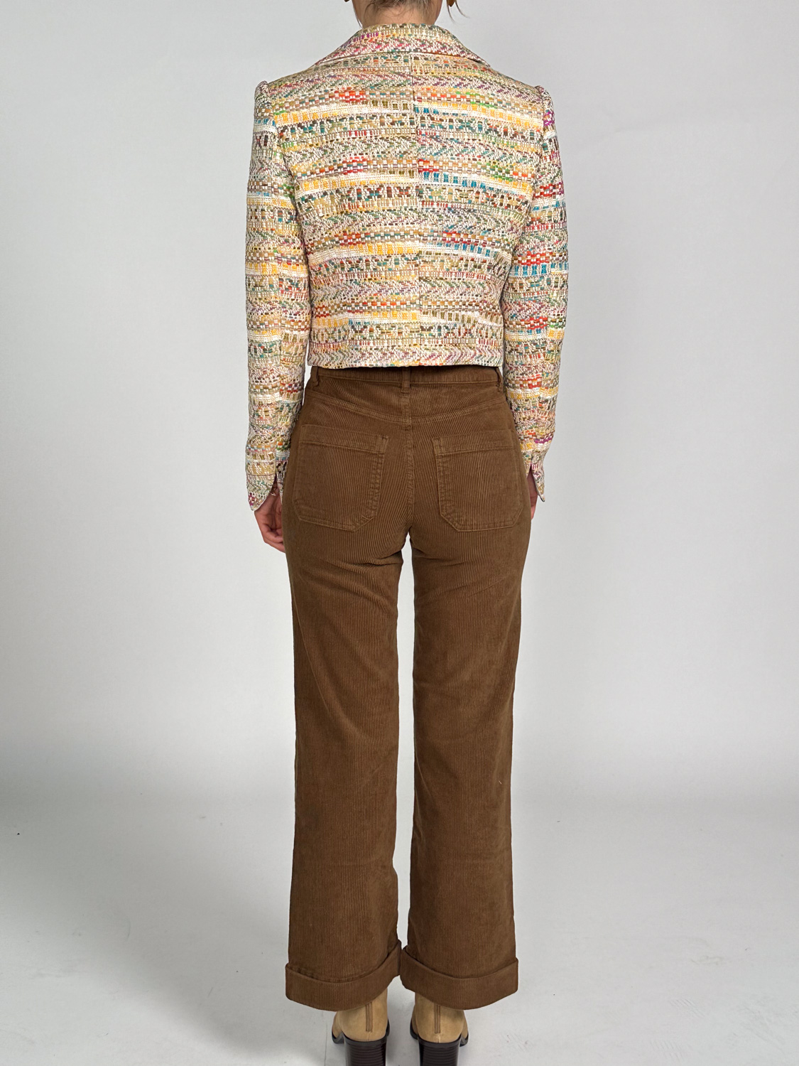 Maison Common Short tweed blazer with multicolored pattern  multi 36