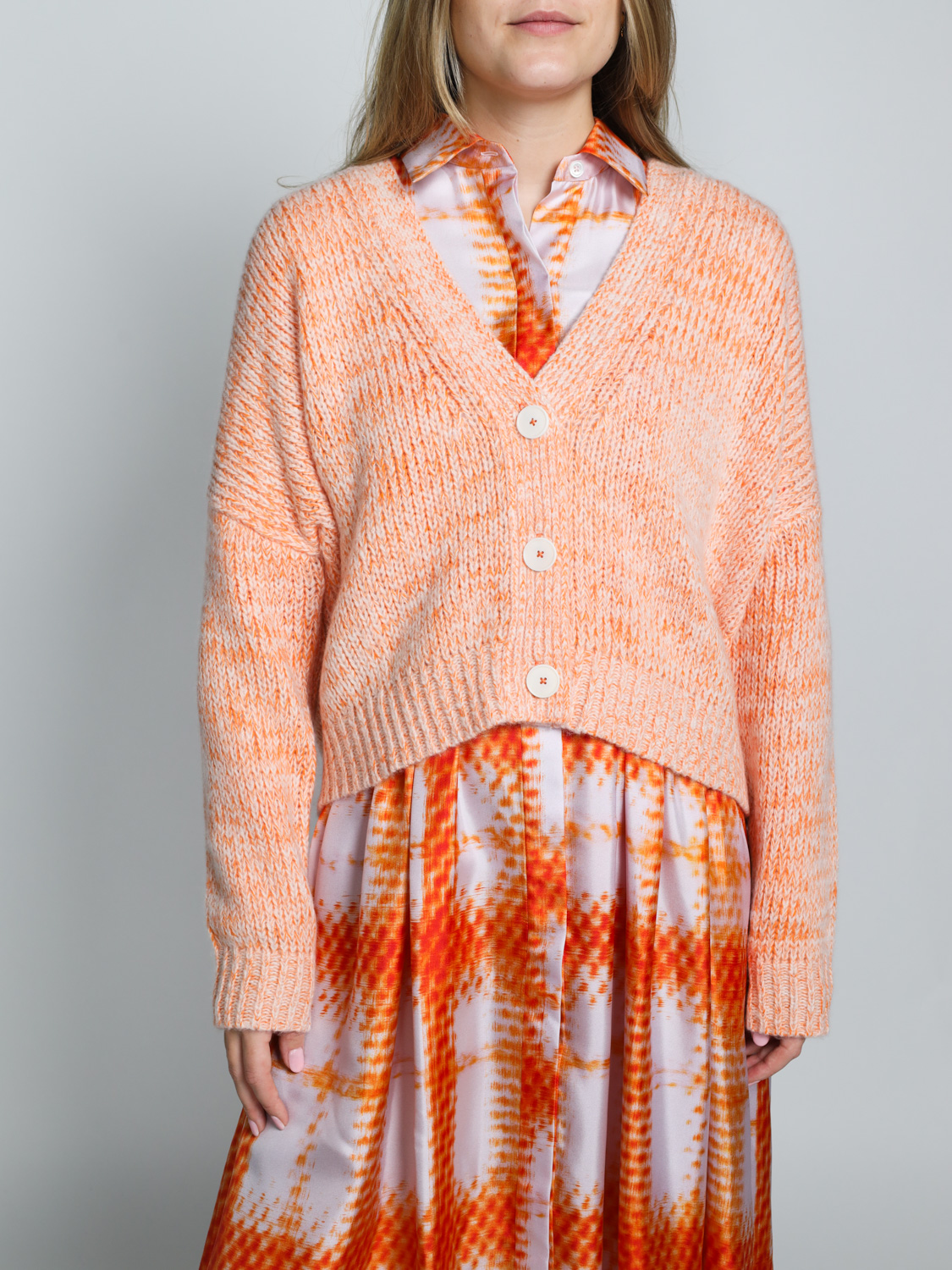 Odeeh Mellierter Cardigan aus Cashmere-Schurwoll-Mix   naranja XS