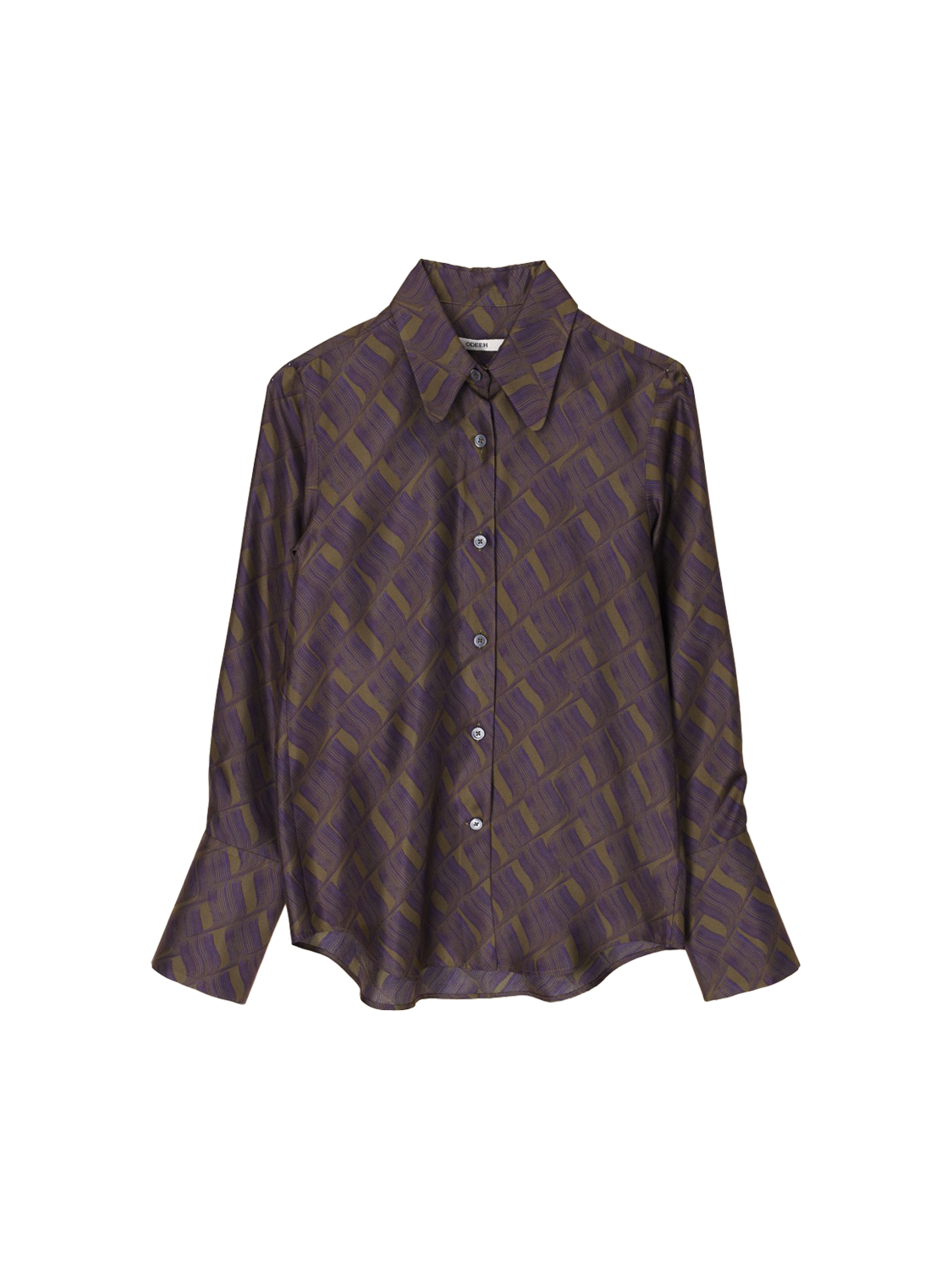 Silk blouse with wave pattern 