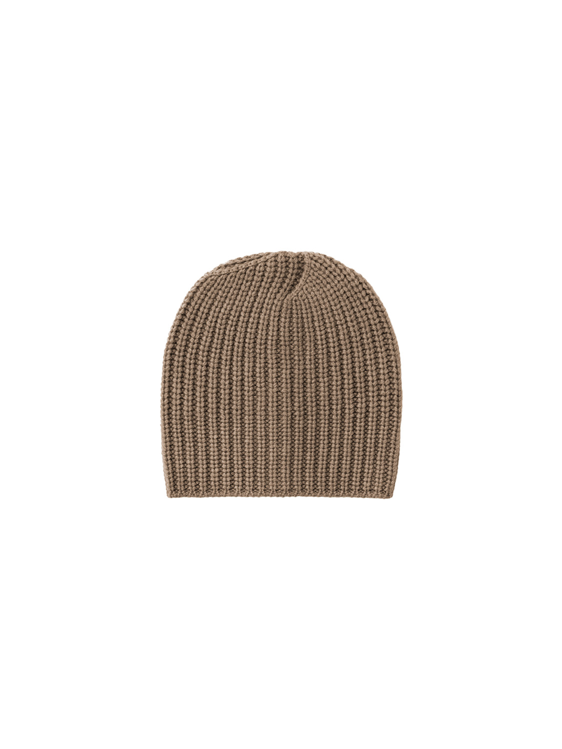 Rib knit cashmere hat 