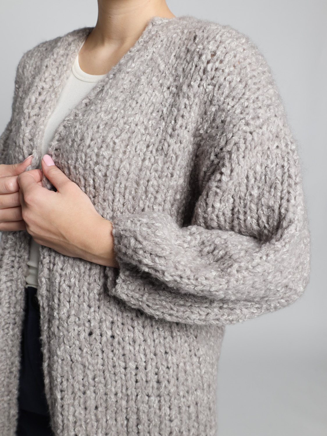 Maiami Boucle – Long cardigan  grey S/M