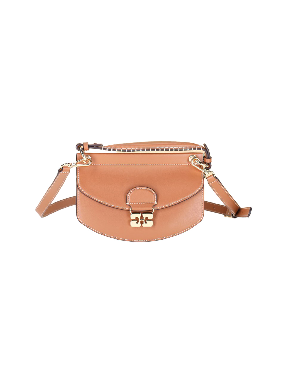 Ganni Mini APO-G shoulder bag   camel One Size