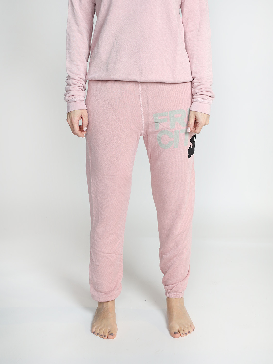 Free City Superfluff - Jogging trousers in cotton blend     rosa XS