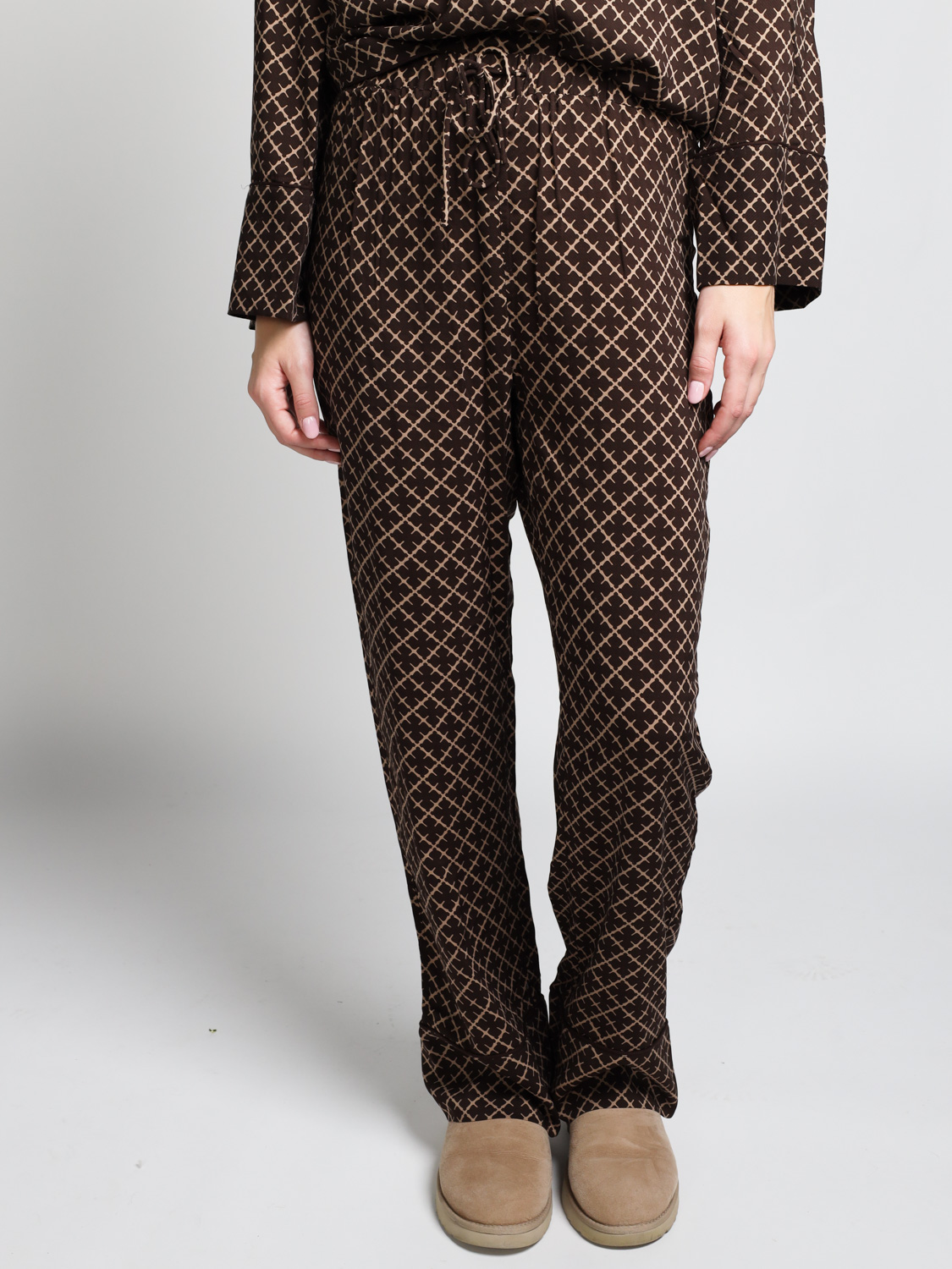 By Malene Birger Ameliano - Pants with design   brown 34