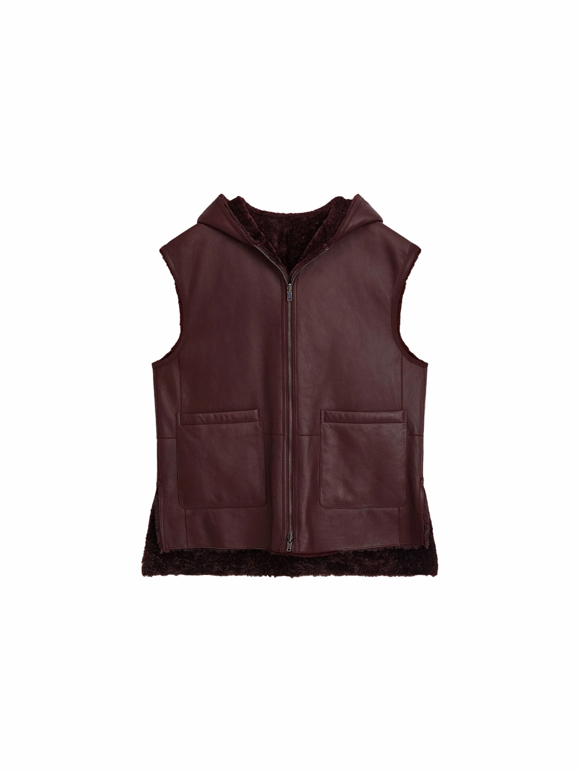 Joseph Dantec - Reversible Shearling Gilet  bordeaux 36