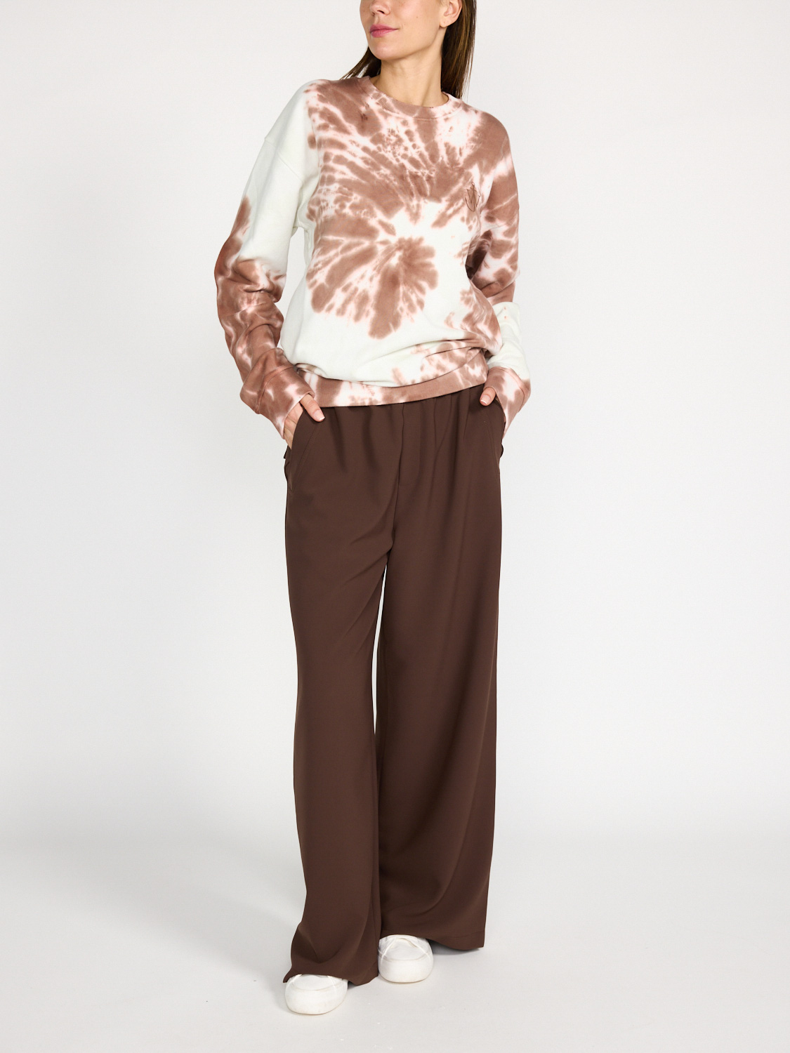 JW Anderson Tie-dye sweater with cat print  brown XS