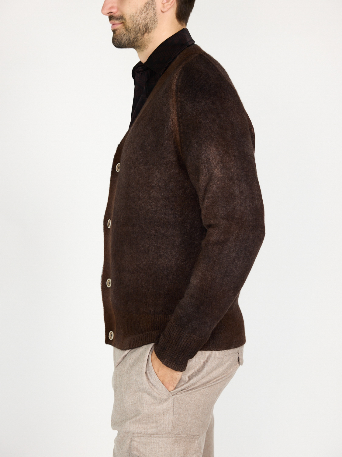 Avant Toi Merino blend cardigan   brown M