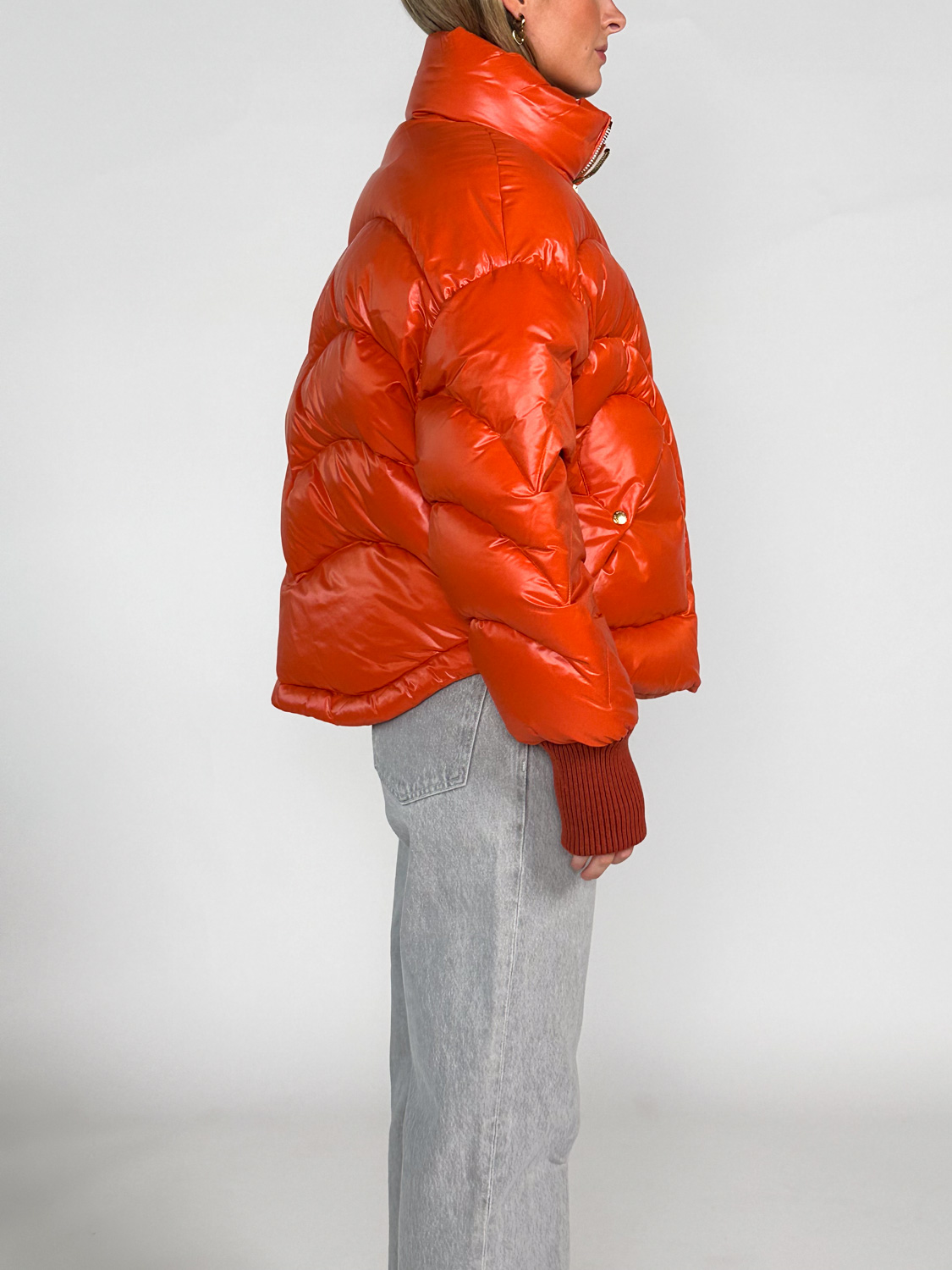 khrisjoy Corazon – Shiny down jacket  orange XS/S