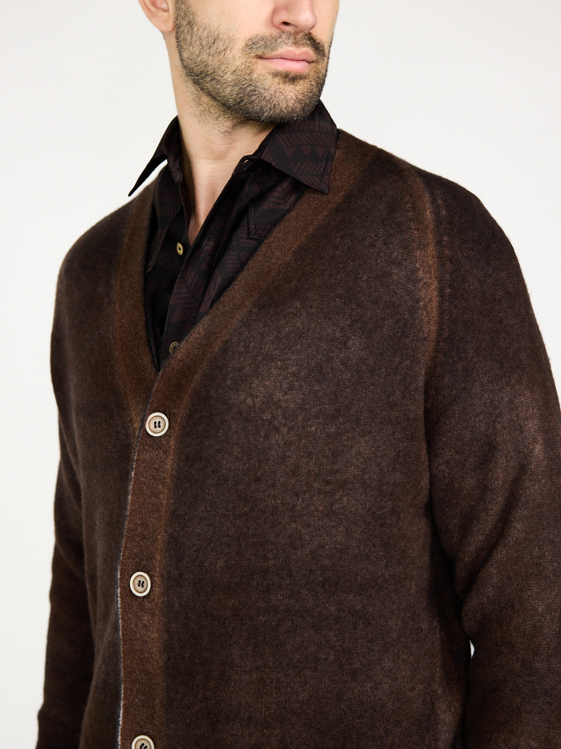 Avant Toi Merino blend cardigan   brown L