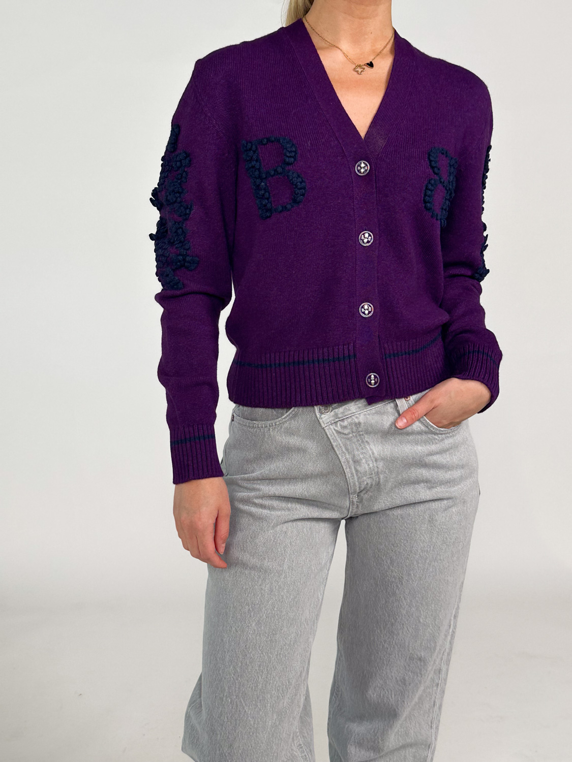 Barrie Thistle League Cardigan – Cashmere-Cardigan   lila XS