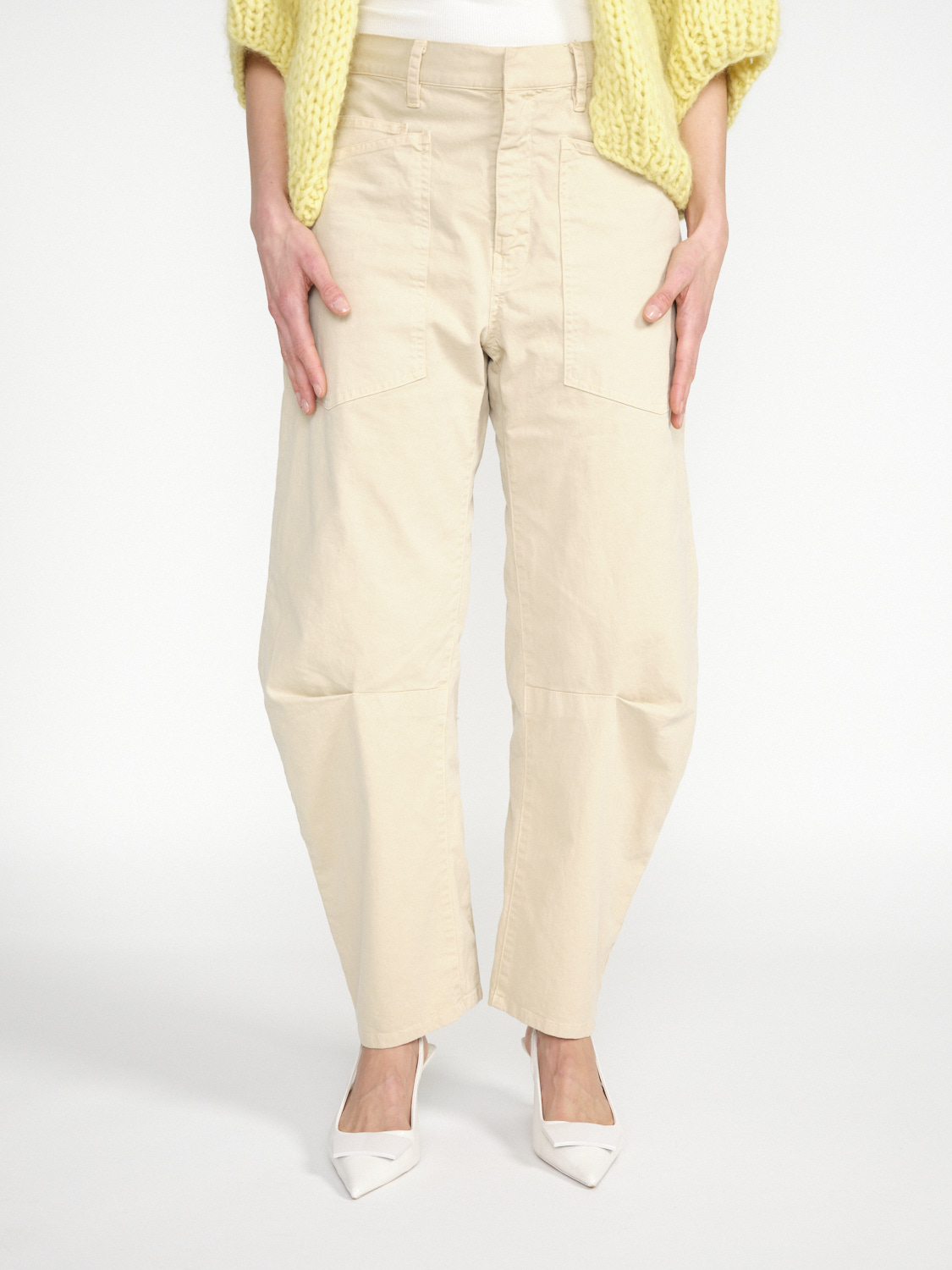 Nili Lotan Shon Pant - Pantaloni cargo in cotone elasticizzato   creme 34