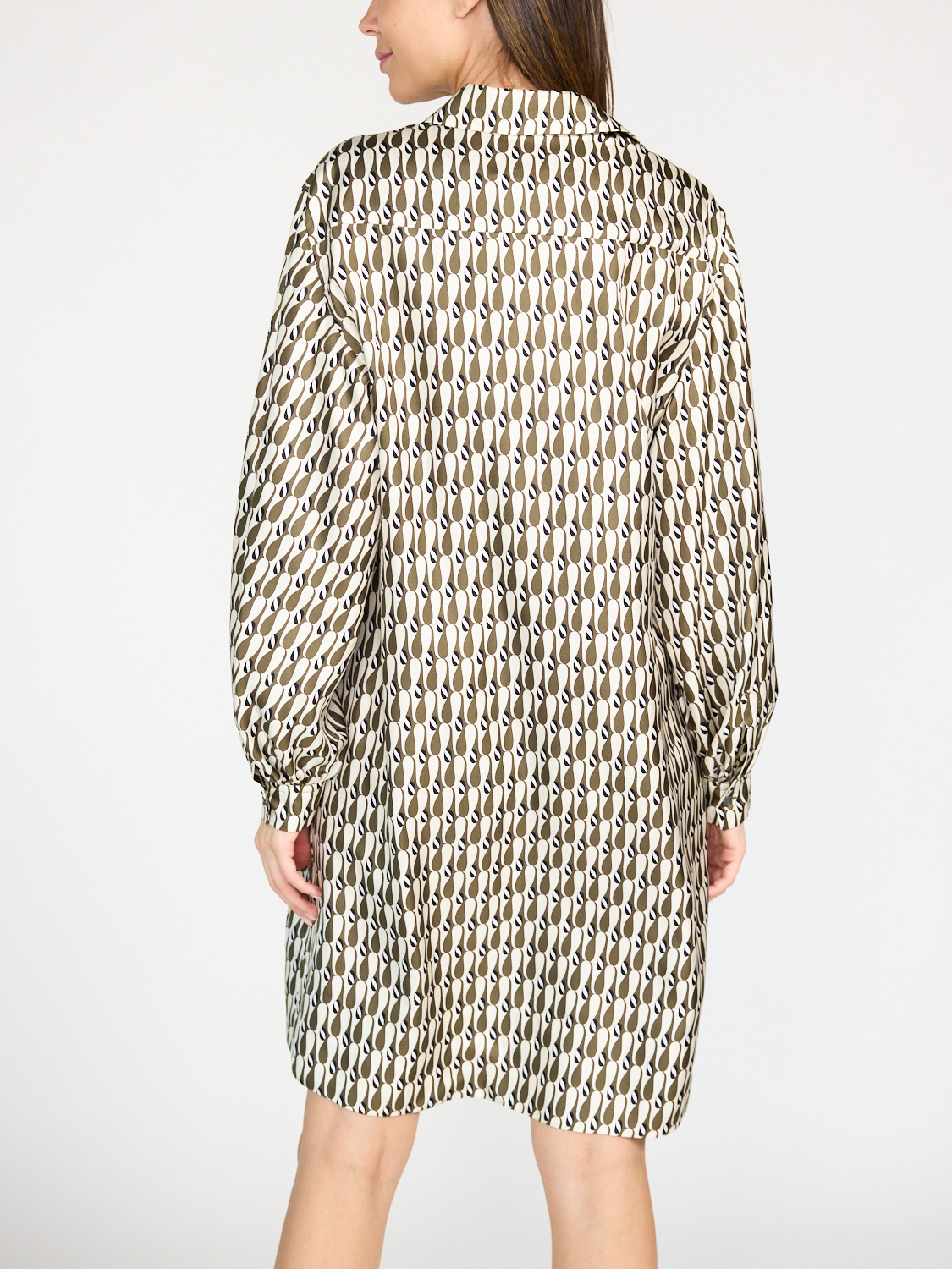 Odeeh Blouse dress with pinstripe design  khaki 36