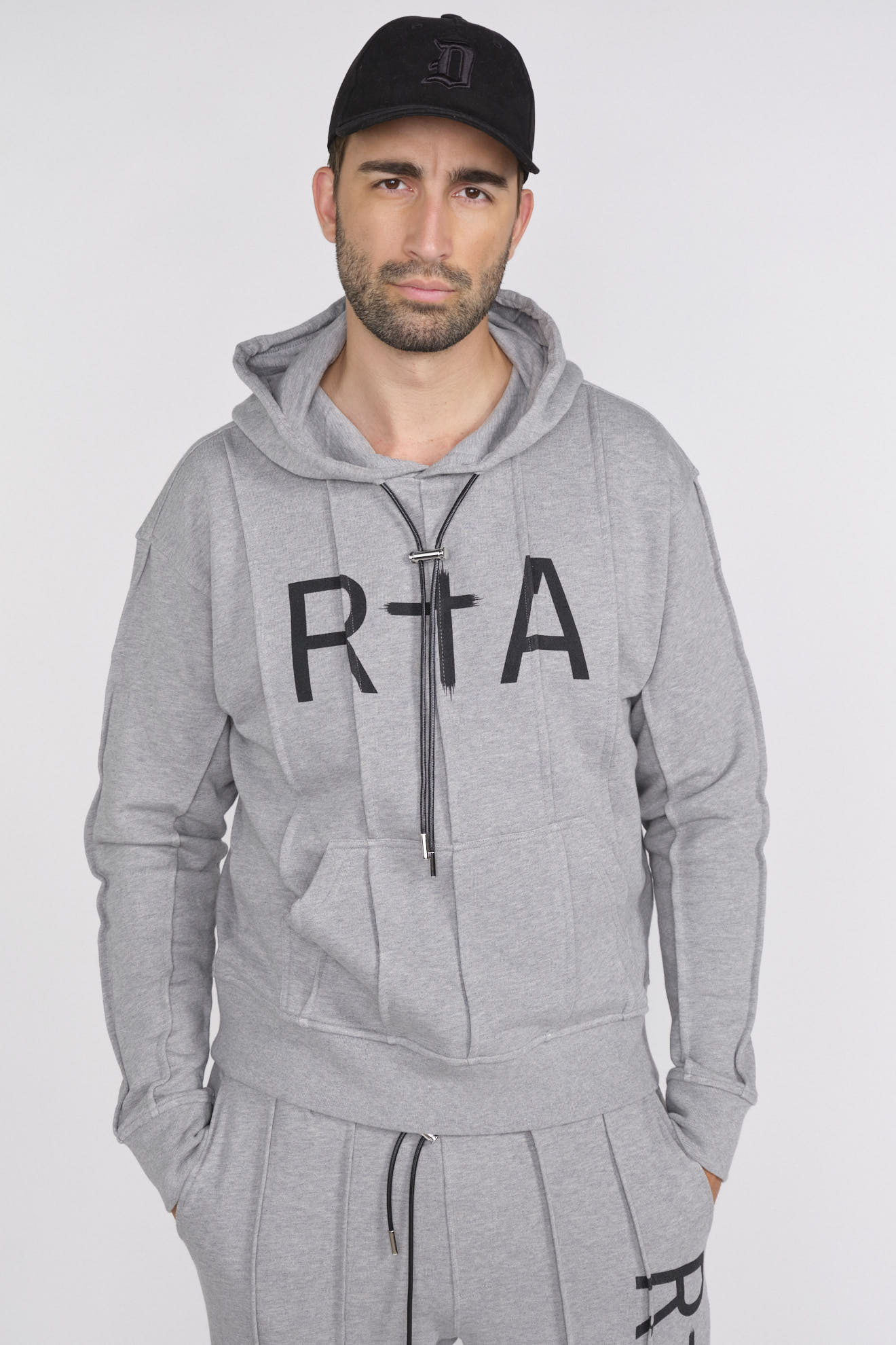 RtA Lucio - hoodie with glitter fabric and label print | loui.rocks