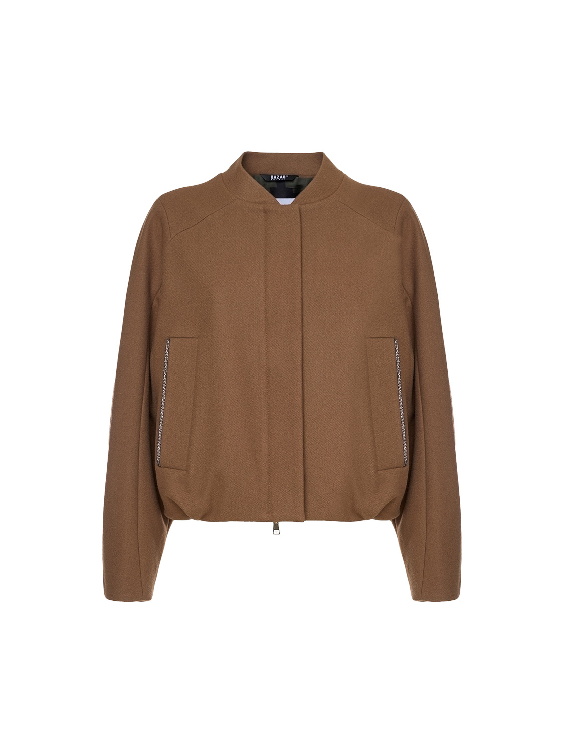 Bazar Deluxe Bomber jacket made from a virgin wool blend  camel 34