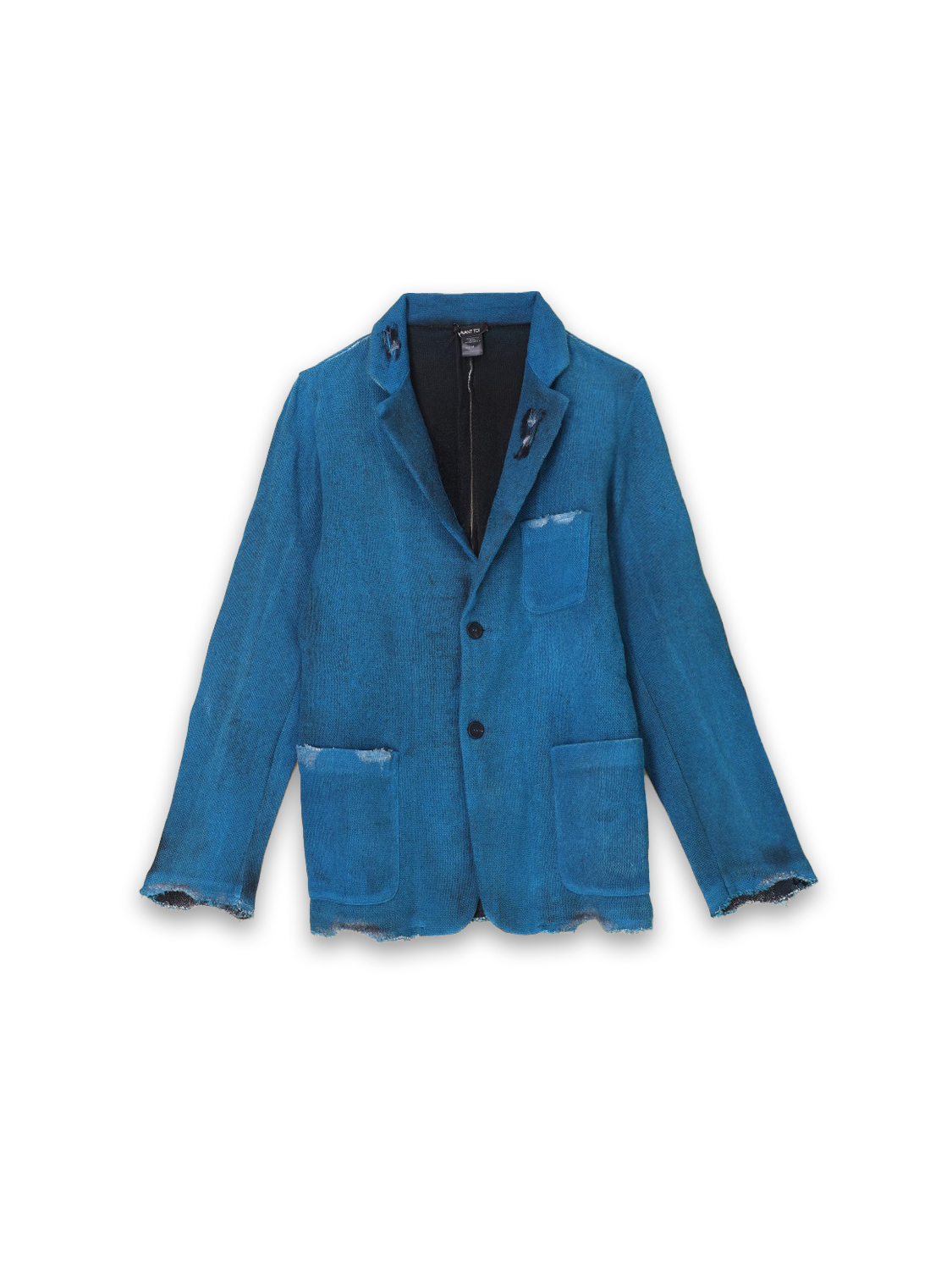 Blazer with lapel collar in destroyed look