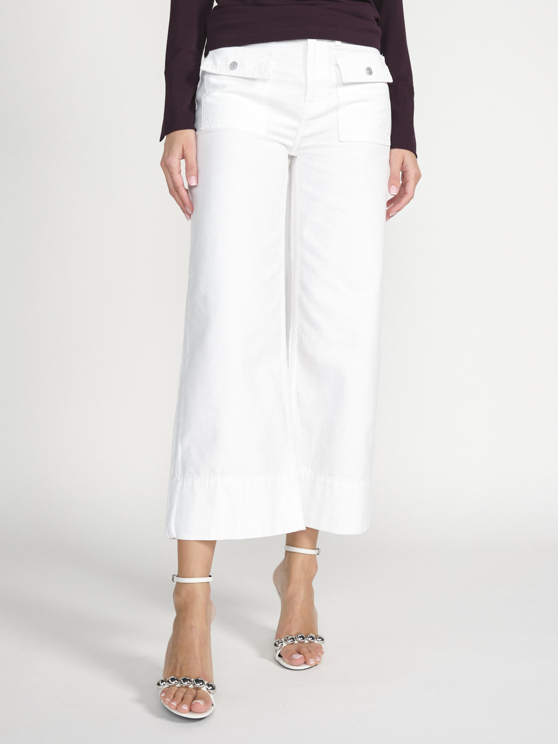 Frame Twill straight-leg trousers  white 28