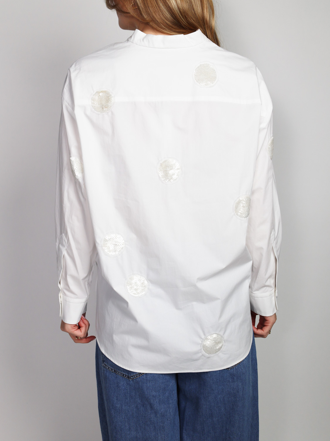 Odeeh Blouse with sequin appliqués   white 34