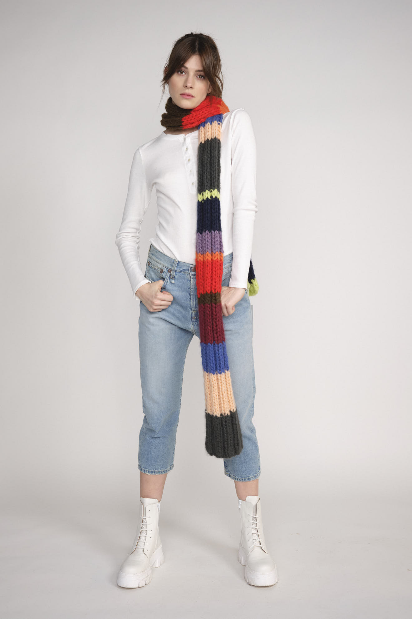 Maiami Cashmere scarf technicolor chashmere coarse knit scarf