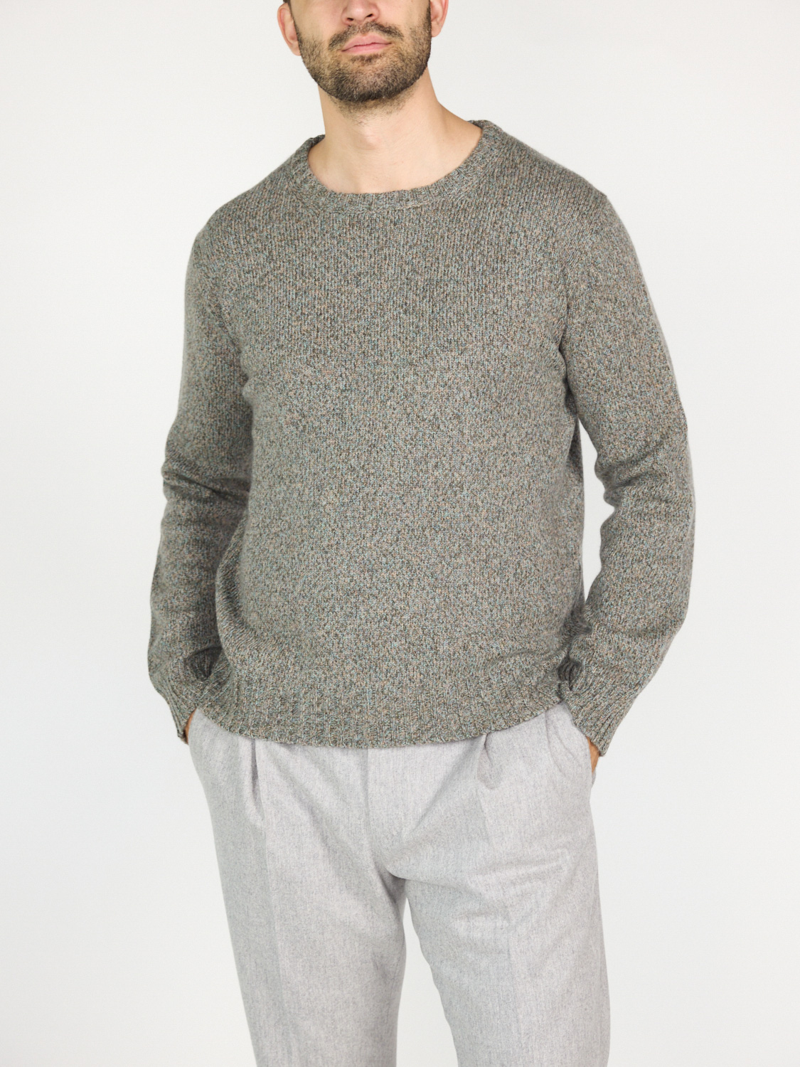 Stephan Boya Michael sweater made of cashmere  grey L