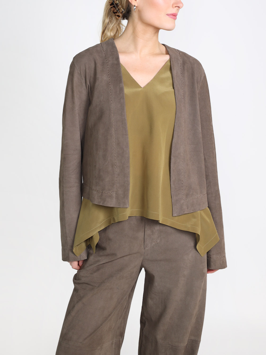 Ghera Studio Adriana - Jacke aus Lammleder taupe 34