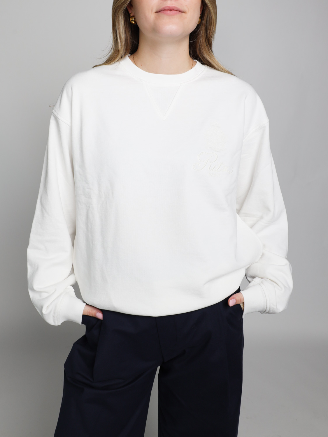 Frame Ritz Unisex – Baumwoll-Mix Pullover   marine XS