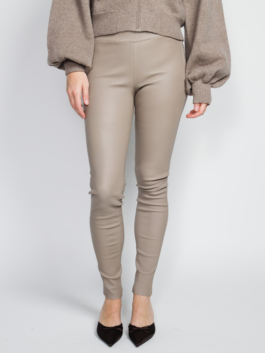 Arma Roche Stretch Plonge – Leder Leggings   taupe 38