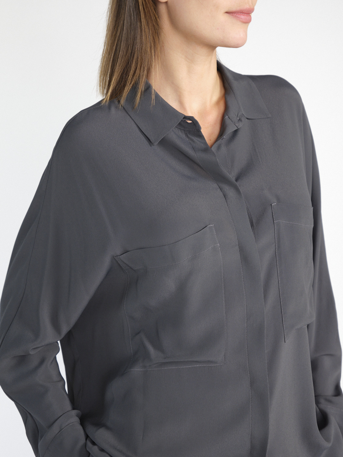 Semicouture Lightweight blouse with breast pockets  grey 34