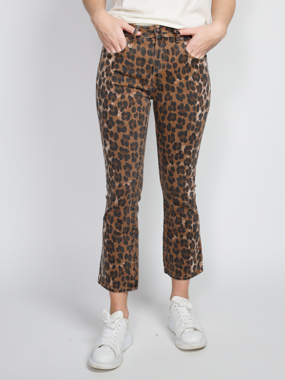 Kick Fit – Animal Print Flared Jeans  