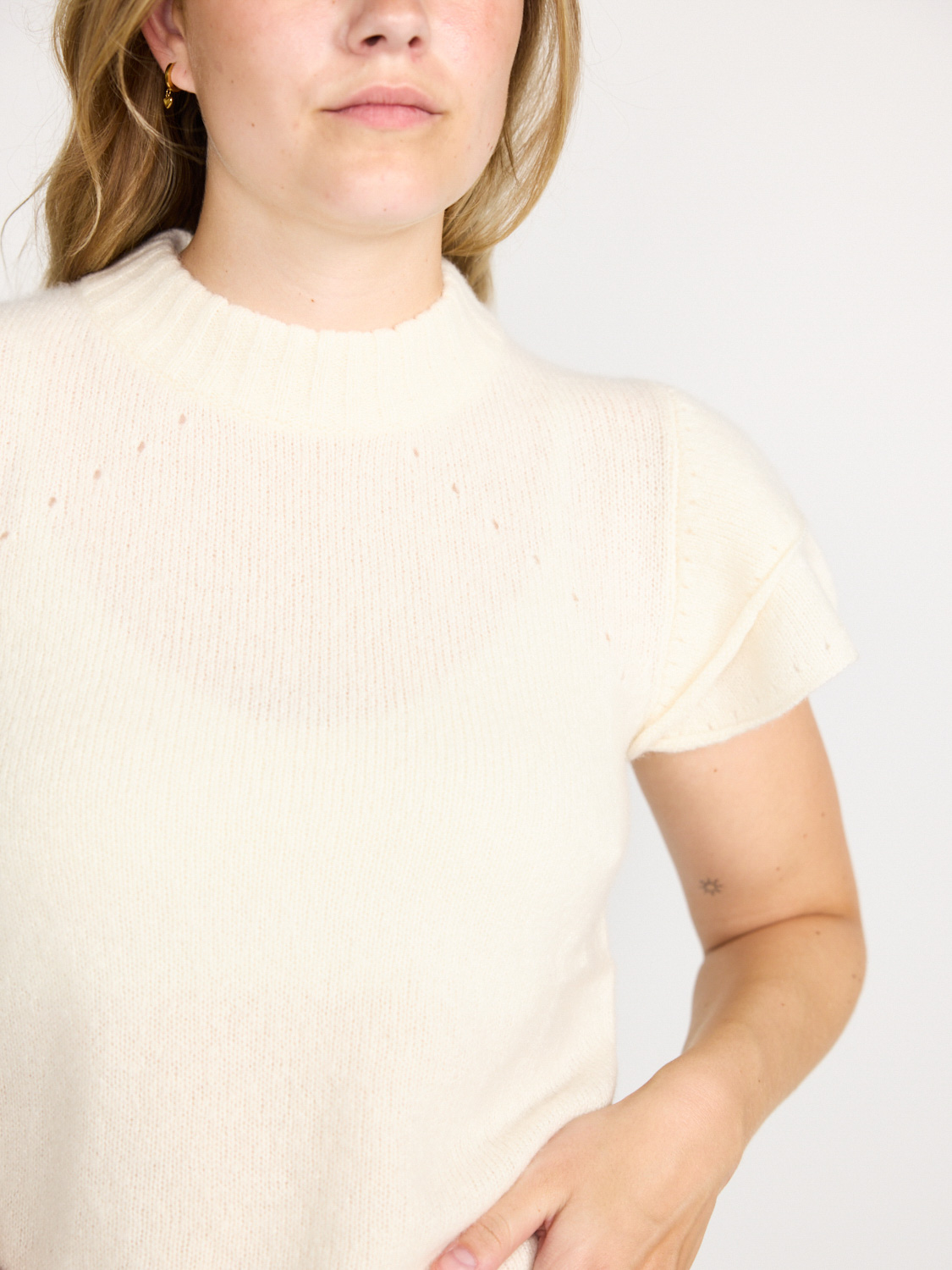 Antonia Zander Sweater with ajour knit pattern  creme S