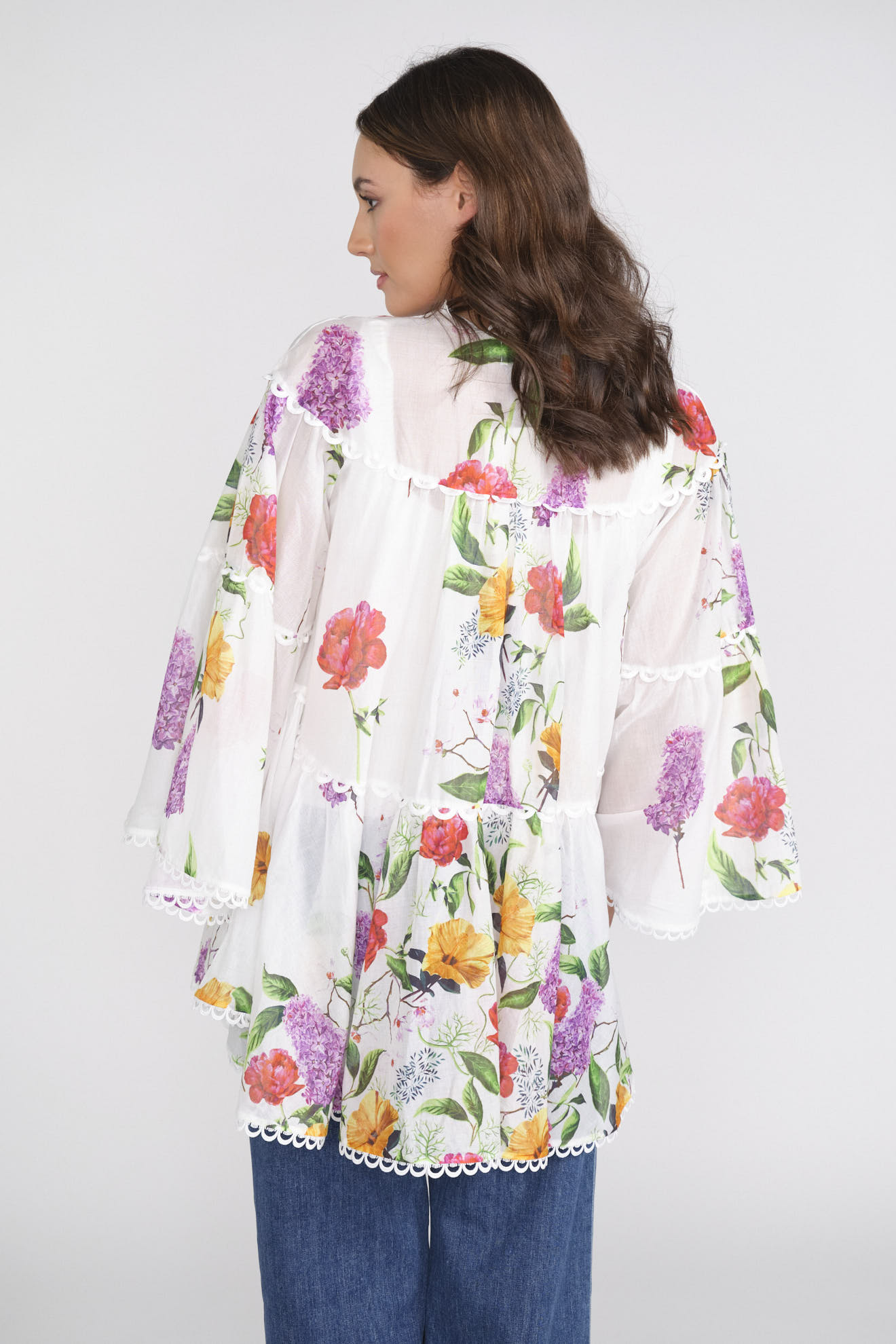 Charo Ruiz Ivet - Túnica con estampado floral de algodón  multicolor M