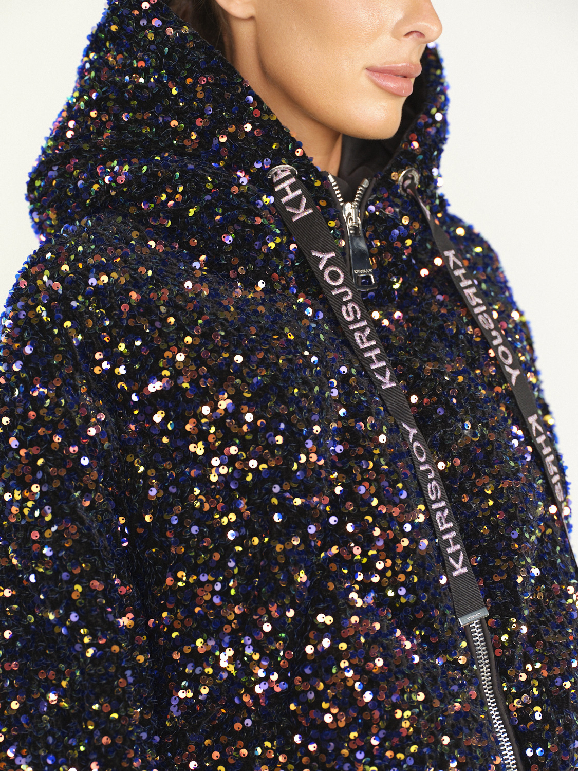 khrisjoy Puff Khris crop Night - Puffer jacket with sequins  multi M/L