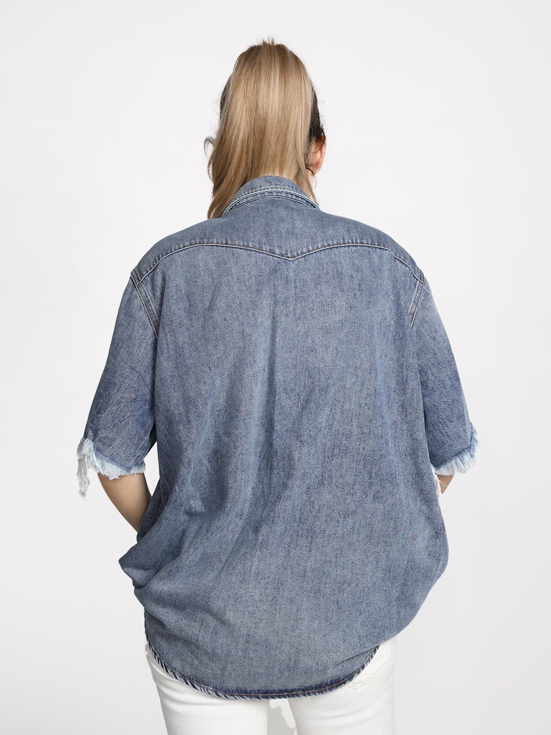 Darkpark Tina – shirt in denim look blue XS