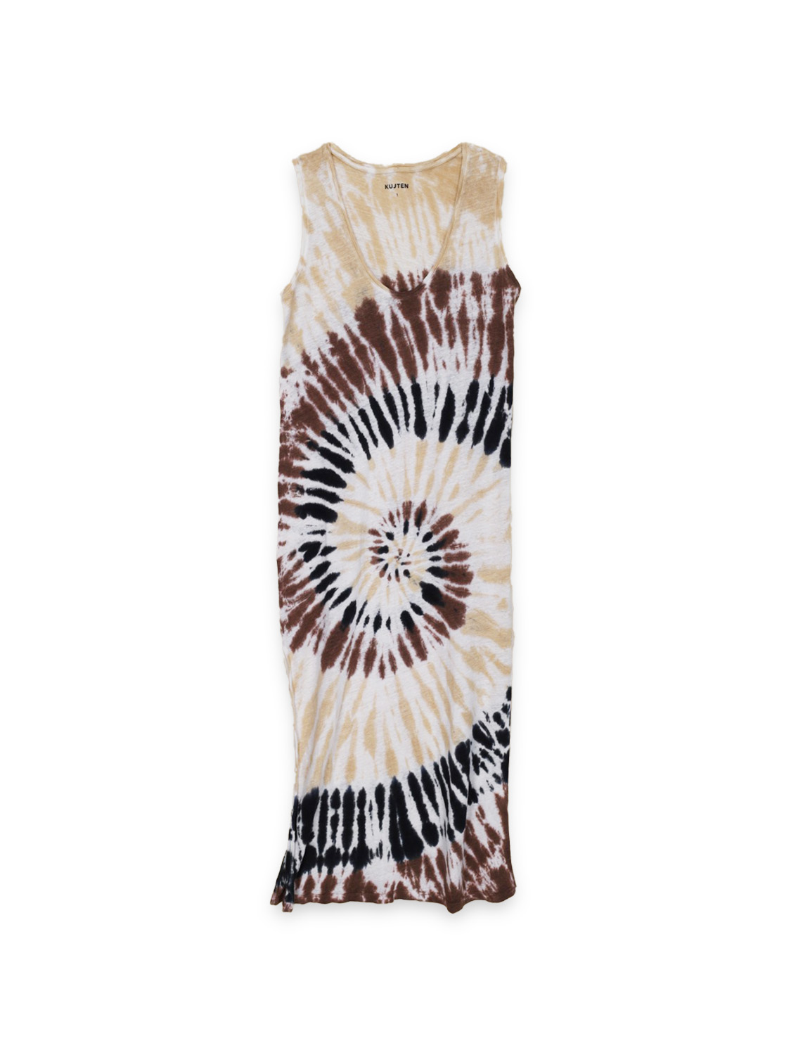 Kujten Abito midi con stampa batik  beige M/L