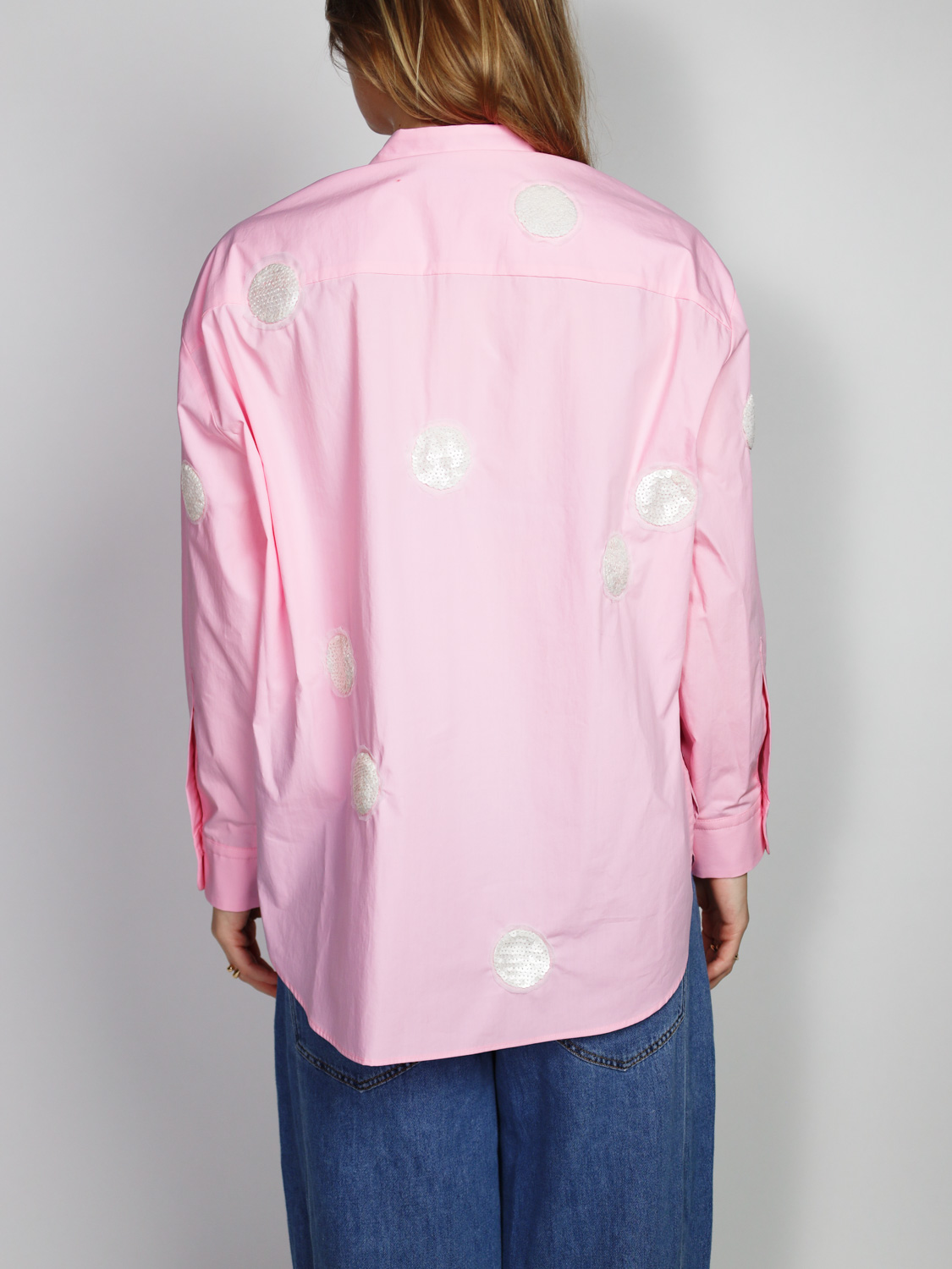 Odeeh Blouse with sequin appliqués   rosa 38