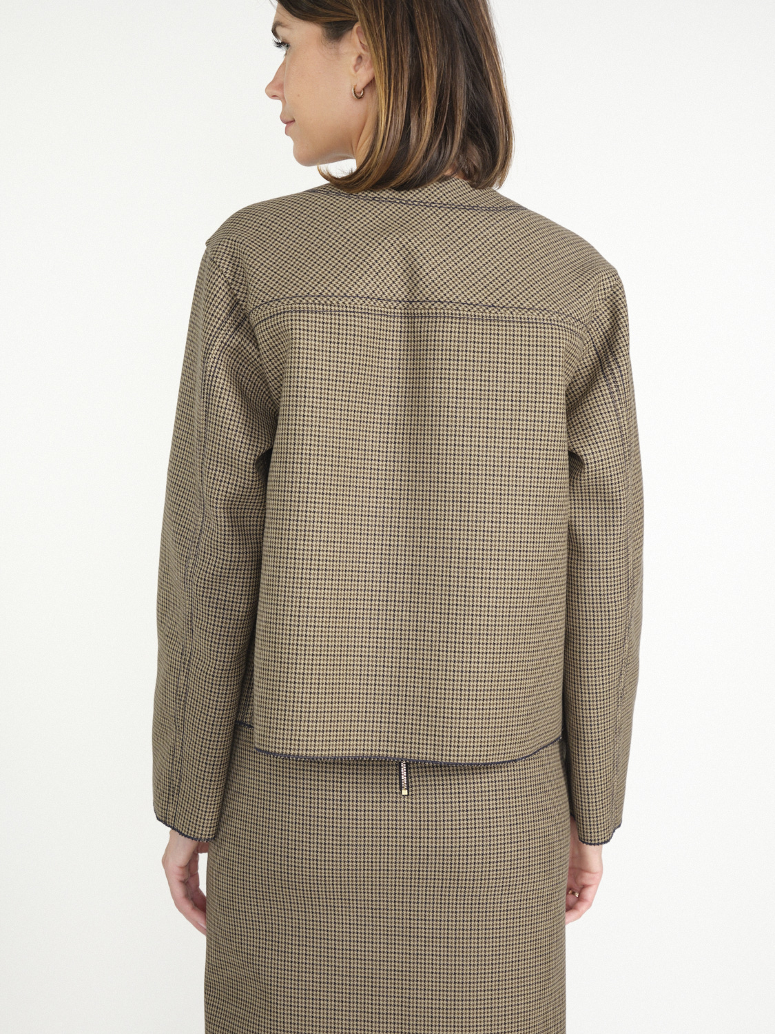 Odeeh Checkered blazer – cotton jacket  brown 34