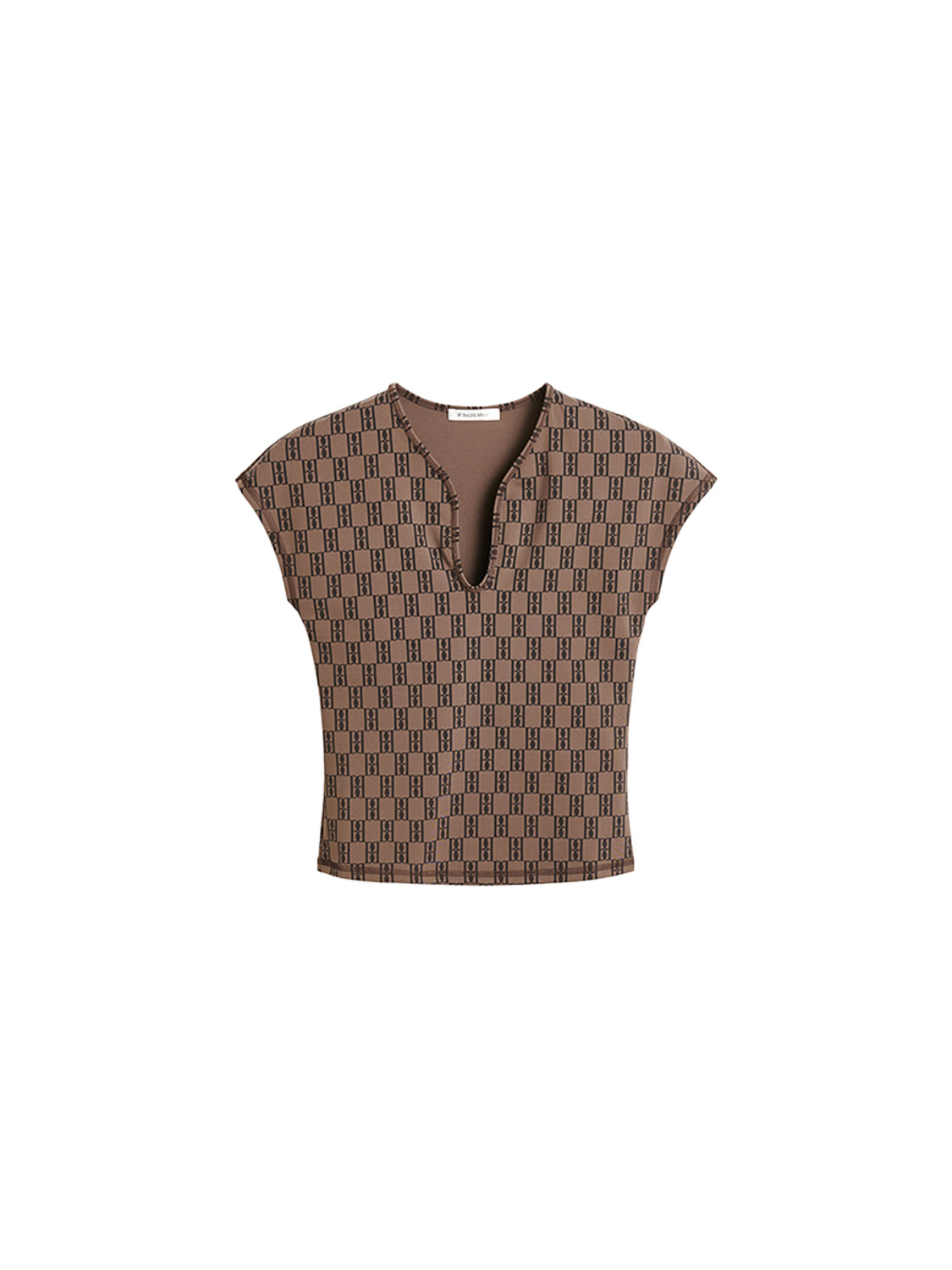 By Malene Birger Venazia monogram print top  brown XS