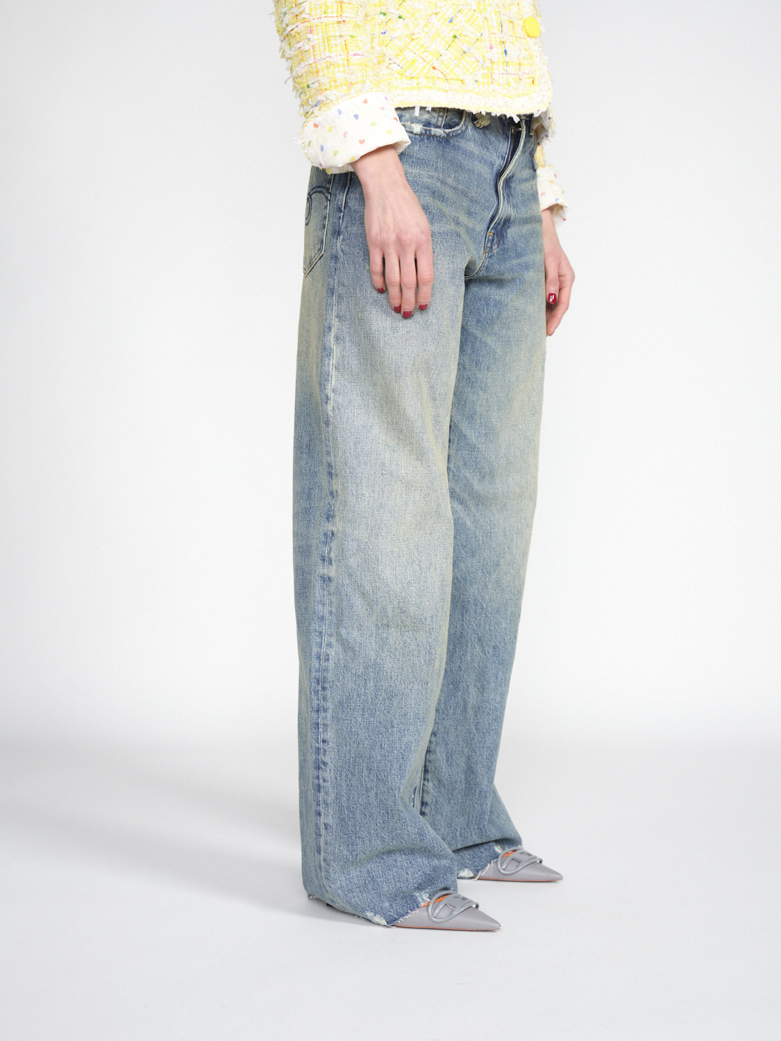 R13 Dárcy - Vintage boyfriend jeans with washed effects  blue 26