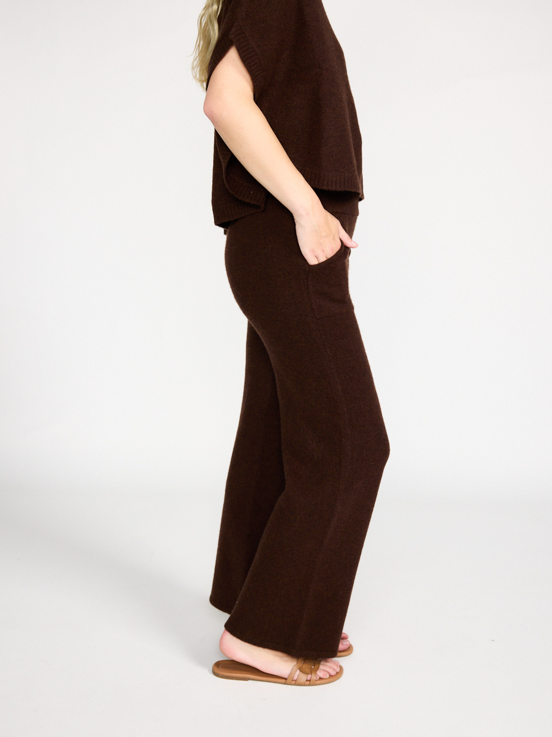 LU Ren Olivia - Pants made of cashmere  brown XS