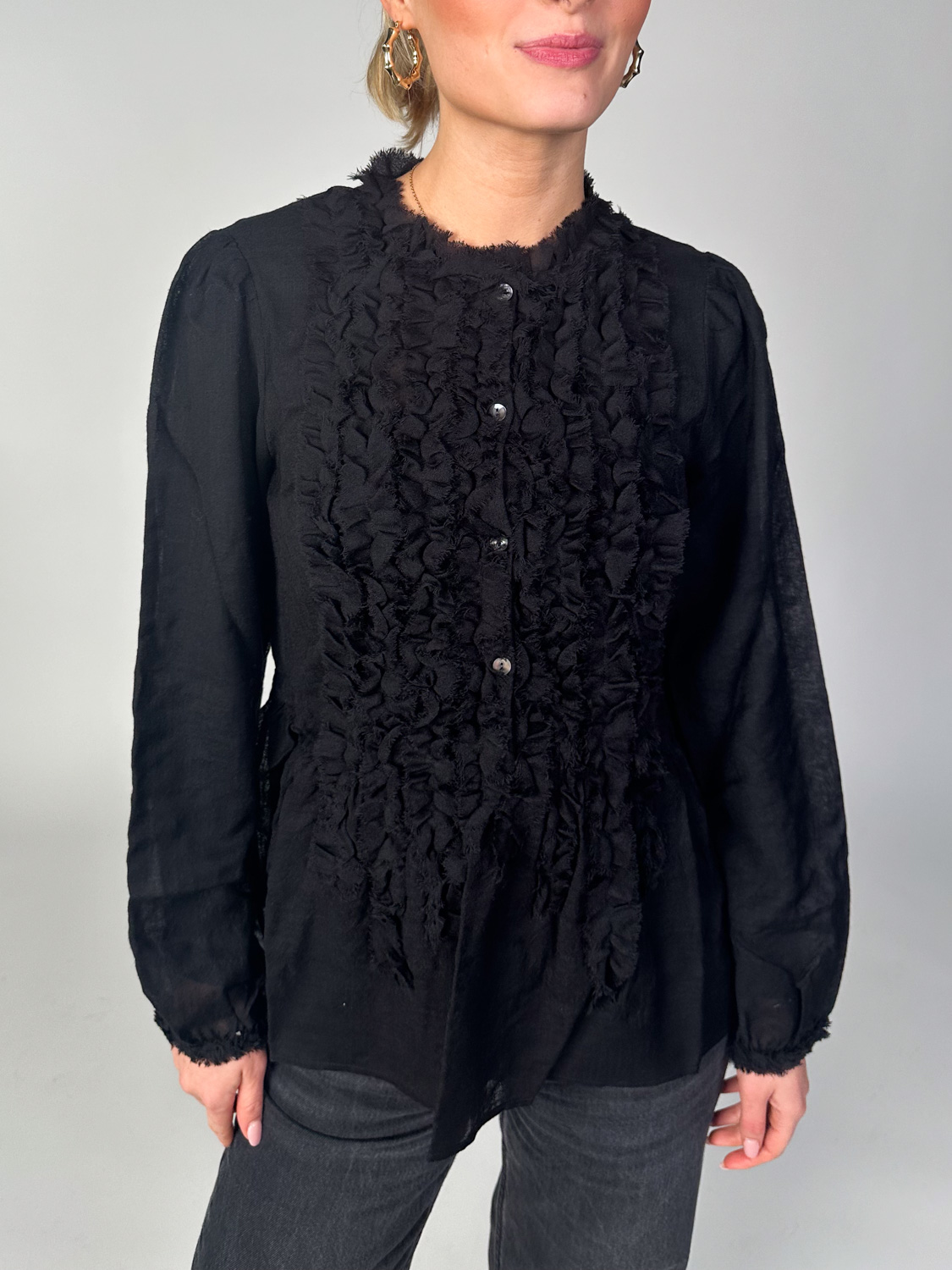 Ulla Johnson Cosima – blouse with peplum  black 38