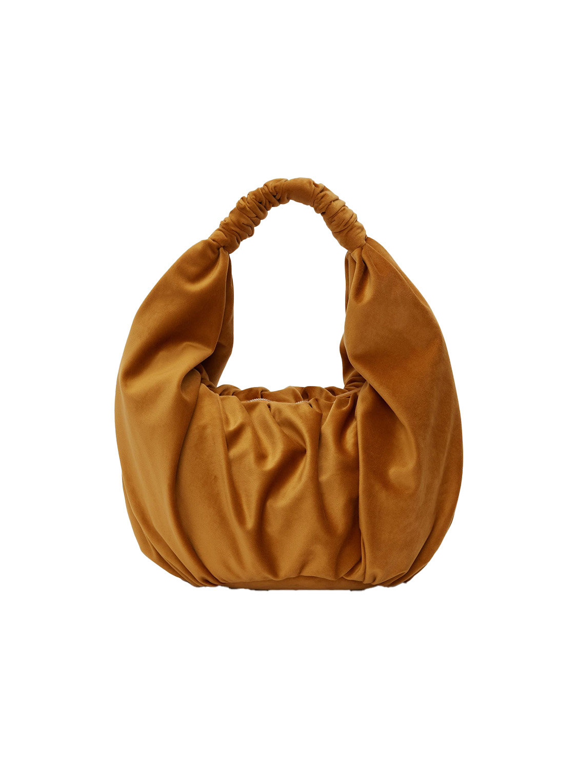 Ruffle shopper - shoulder bag made of velvet 