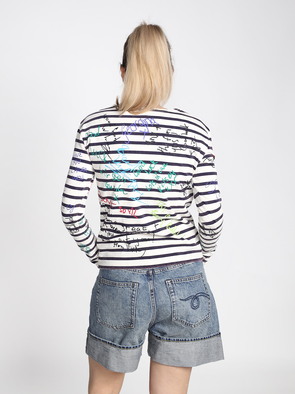 R13 Long Sleeve - Gestreifter Pullover multi XS