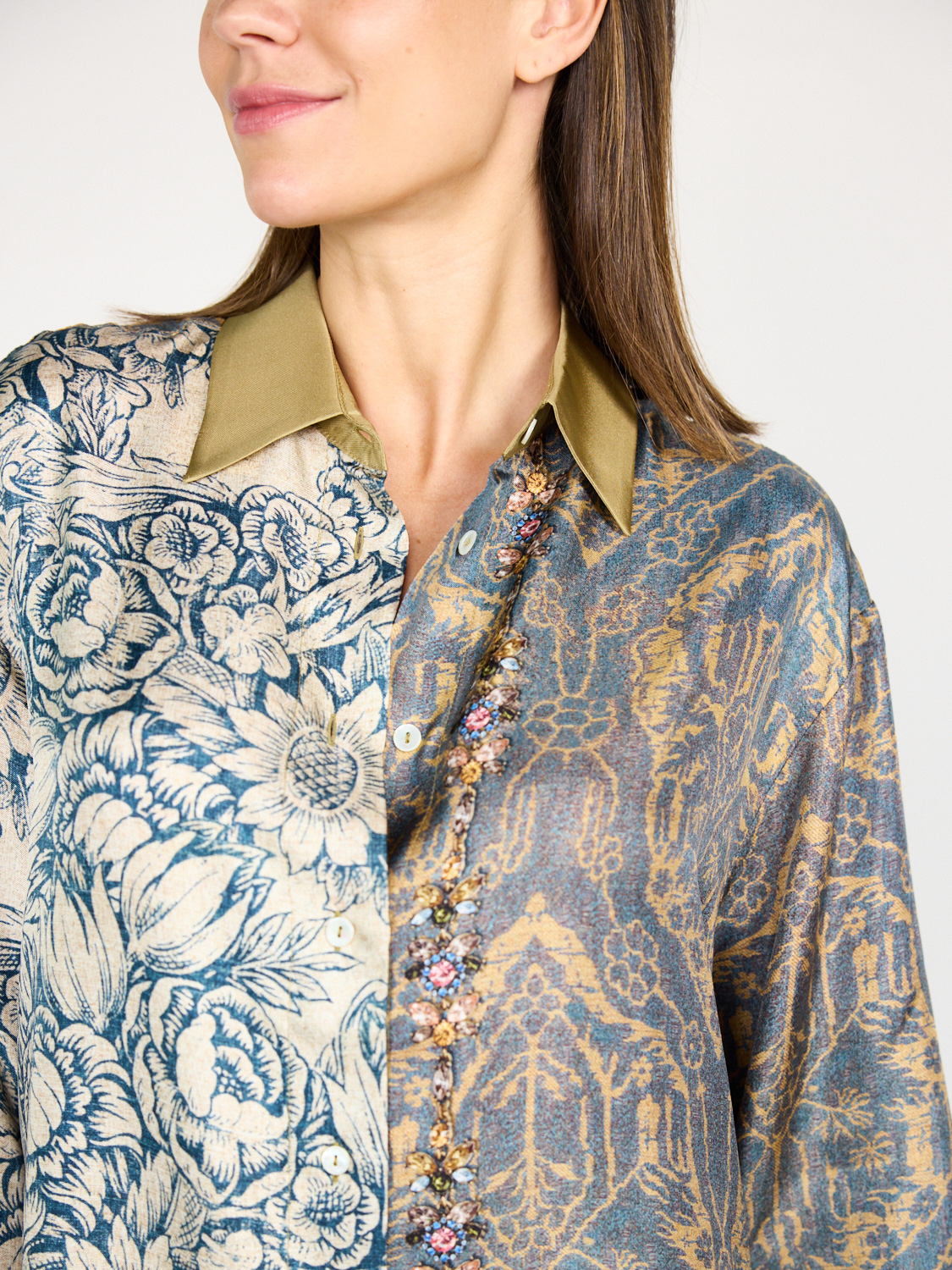 Pierre Louis Mascia Printed long-sleeved silk shirt  multi M