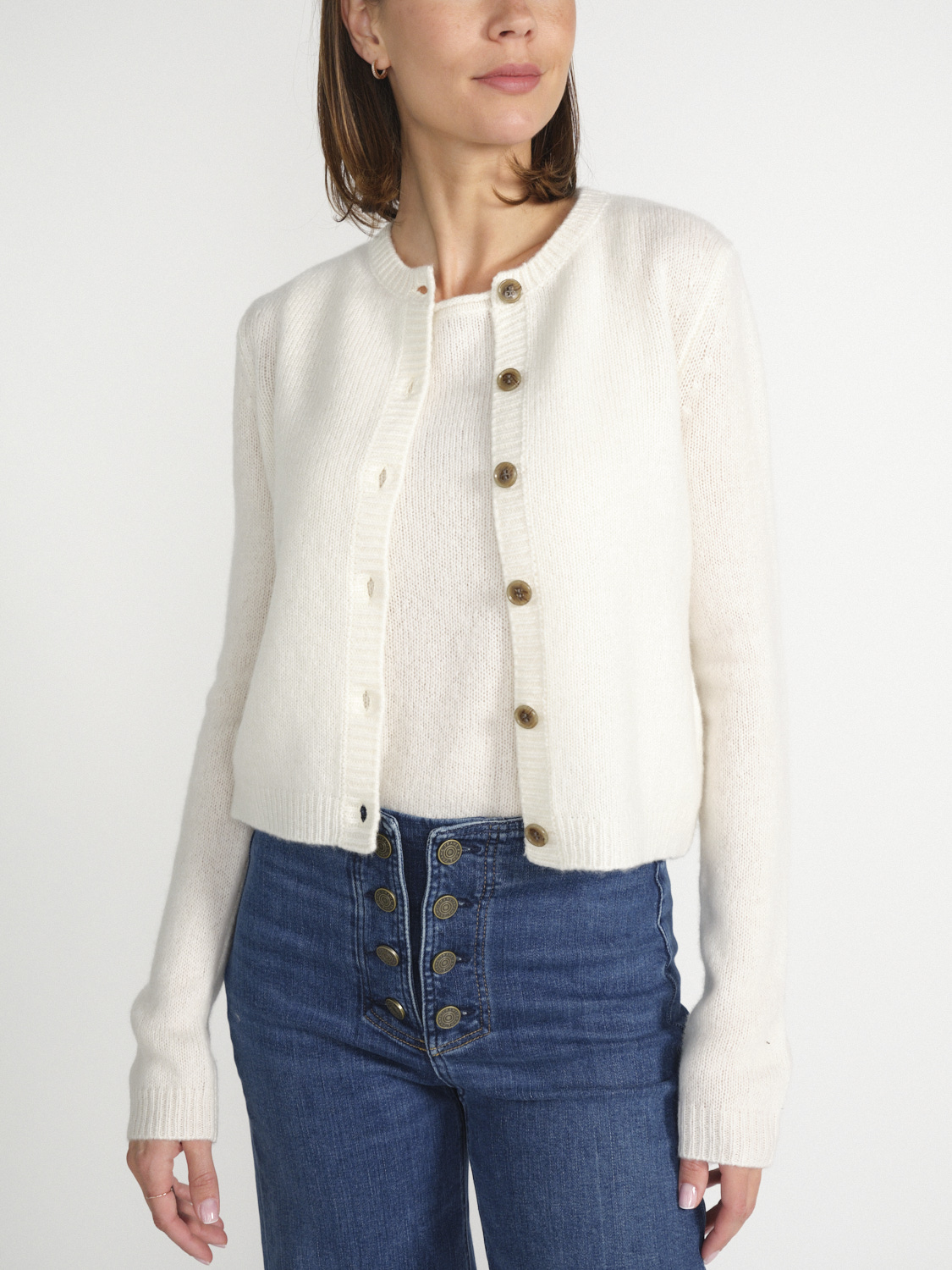 Lisa Yang Felicia - Short cashmere cardigan   creme 36