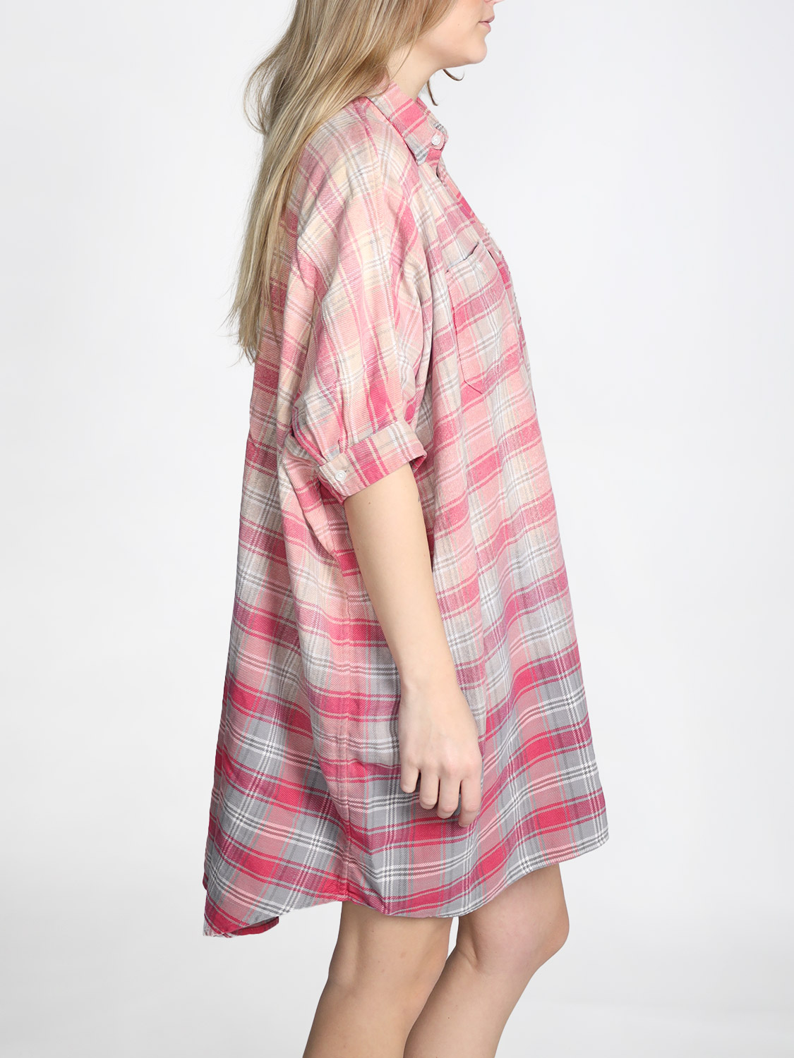 R13 Plaid Oversizedc Boxy - Hemd aus Baumwolle pink One Size