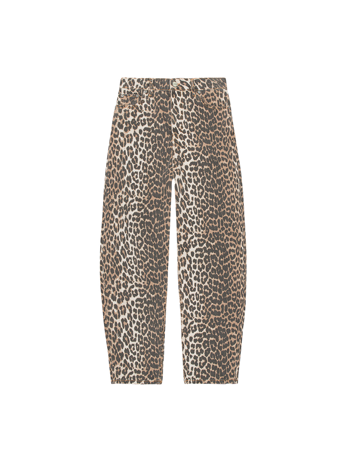 Ganni Stary - Denim mit Leoparden-Print   mehrfarbig 28