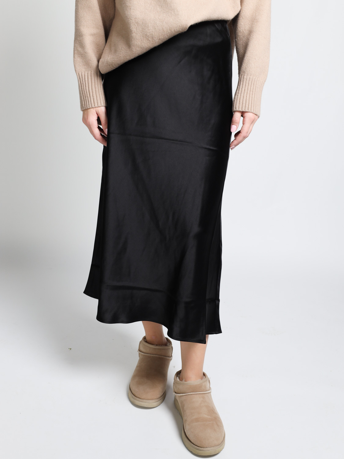 By Malene Birger Boshan - Satin midi skirt   black 38