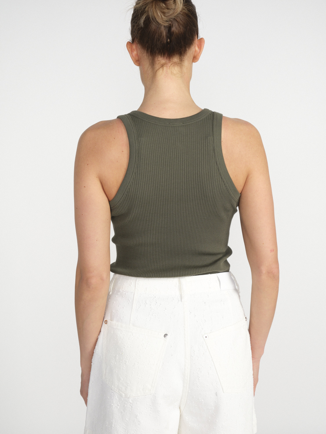 Oscalito Stretchiges Tank-Top mit Spirtzen-Details   Grün S