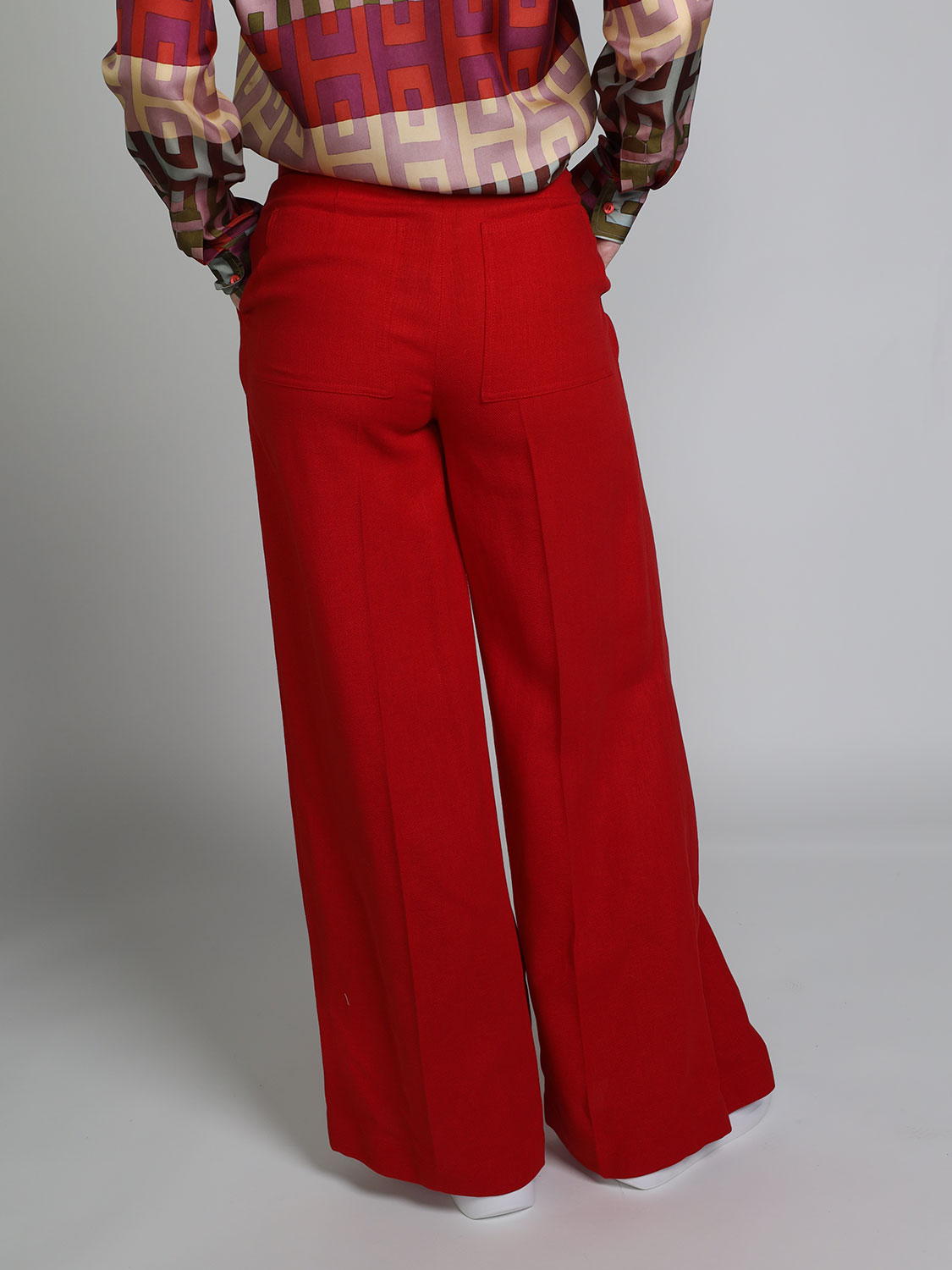 Lorena Antoniazzi Wide-leg pants in linen  red 34